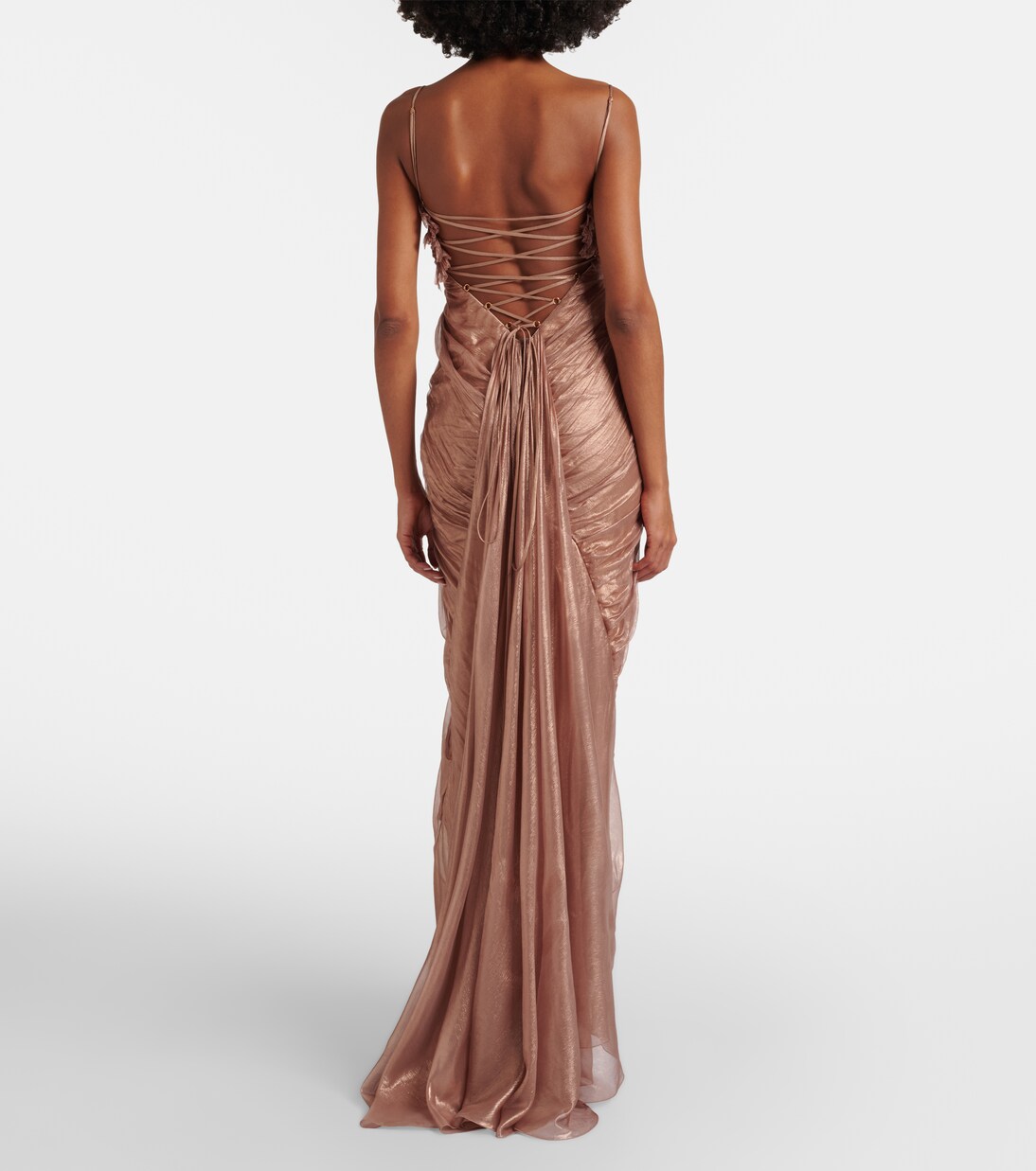 Victoria gathered silk muslin gown | Maria Lucia Hohan