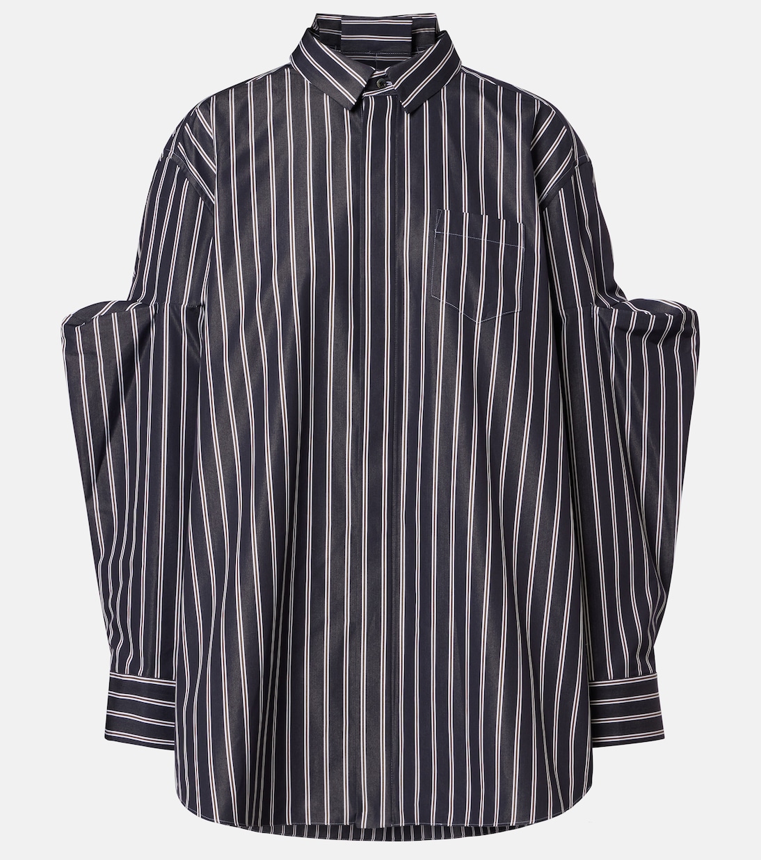 Camicia oversize in misto cotone a righe | Sacai