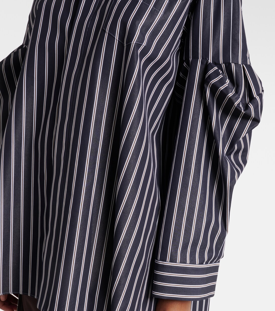 Camicia oversize in misto cotone a righe | Sacai
