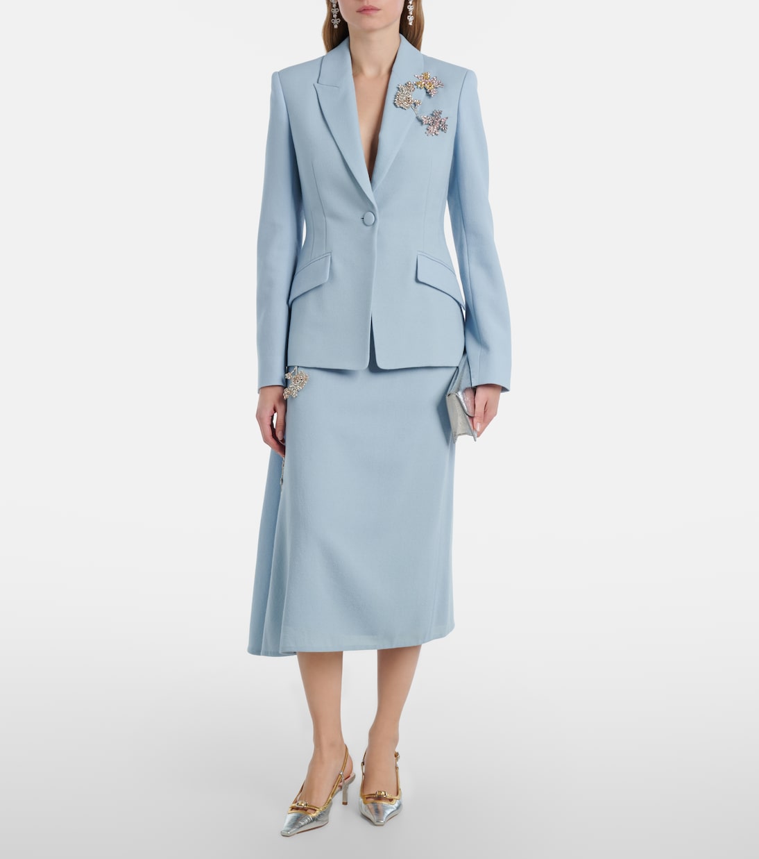 Virgin wool midi skirt  | Erdem