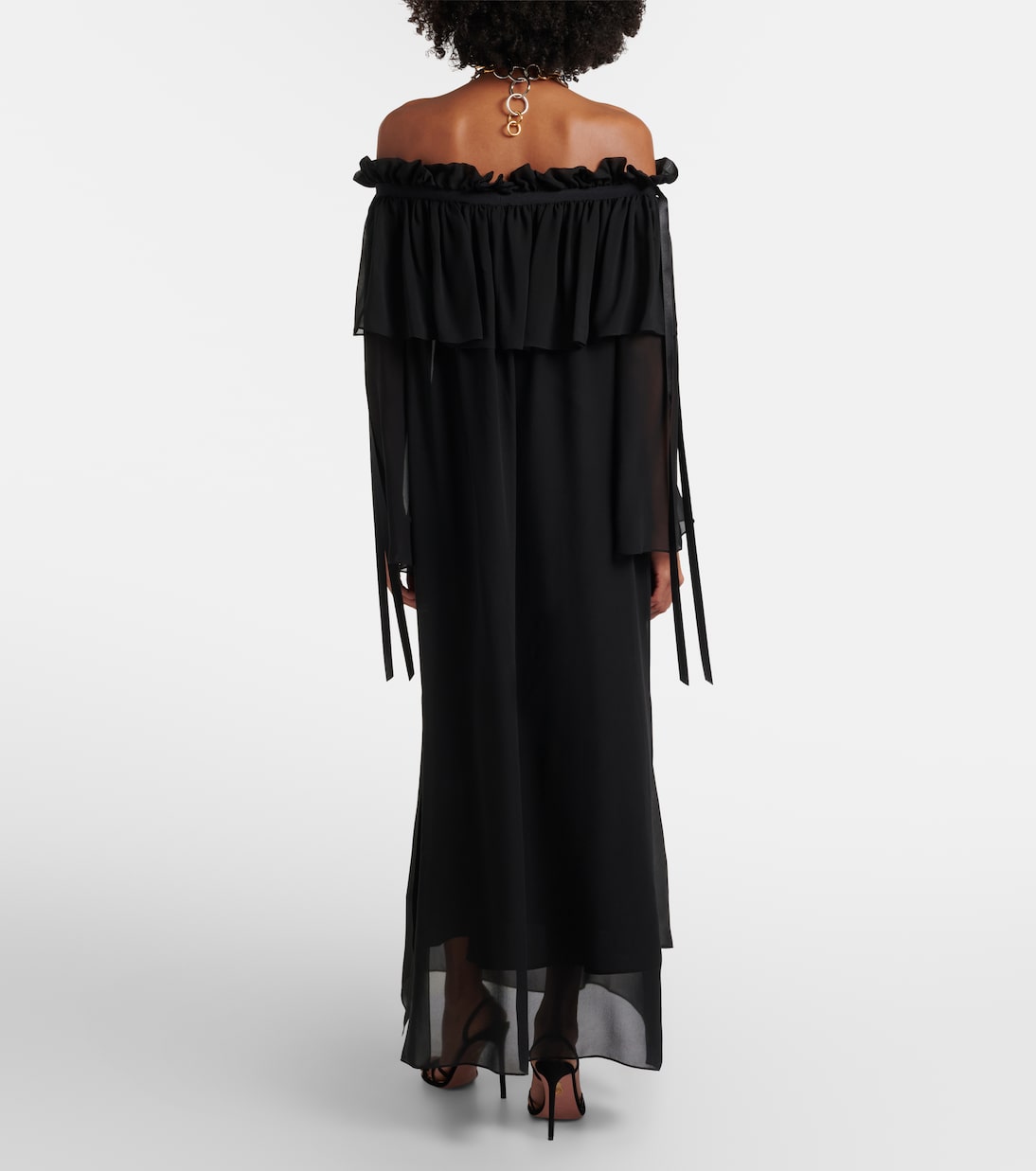 Off-Shoulder-Maxikleid aus Seide | Nina Ricci