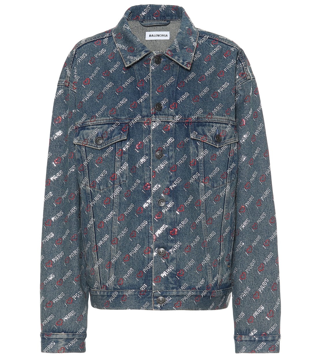 Veste en jean oversize à cristaux | Balenciaga