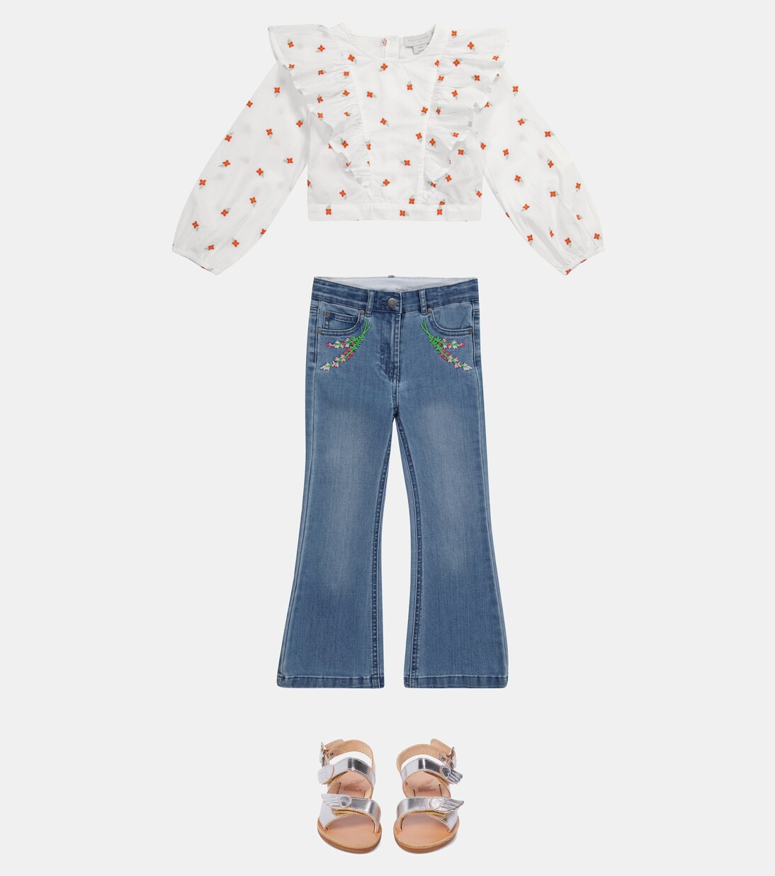Blusa in cotone con ricami | Stella McCartney Kids