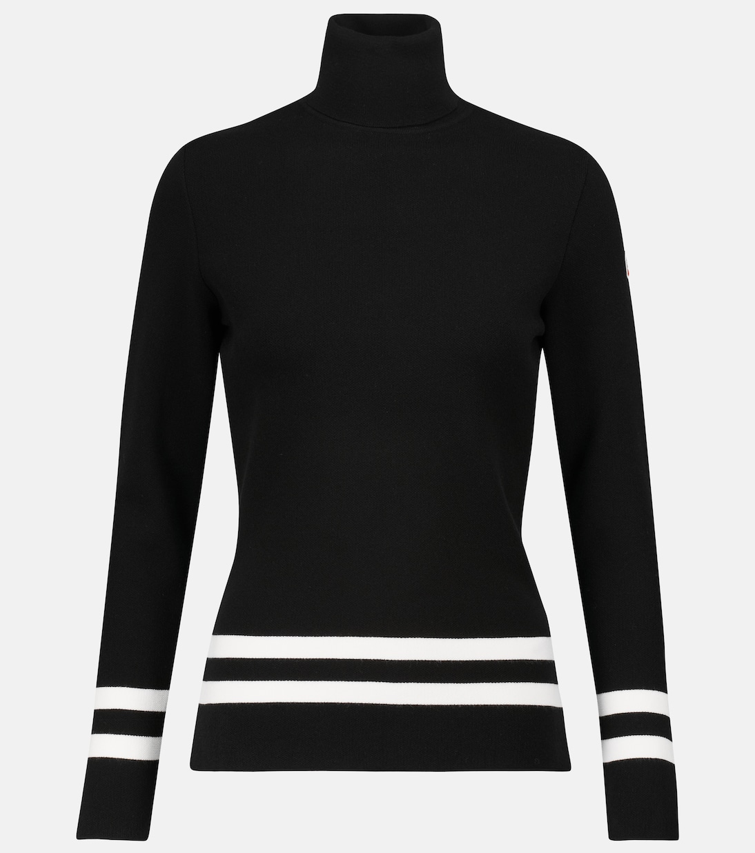 Striped turtleneck knit sweater | Fusalp