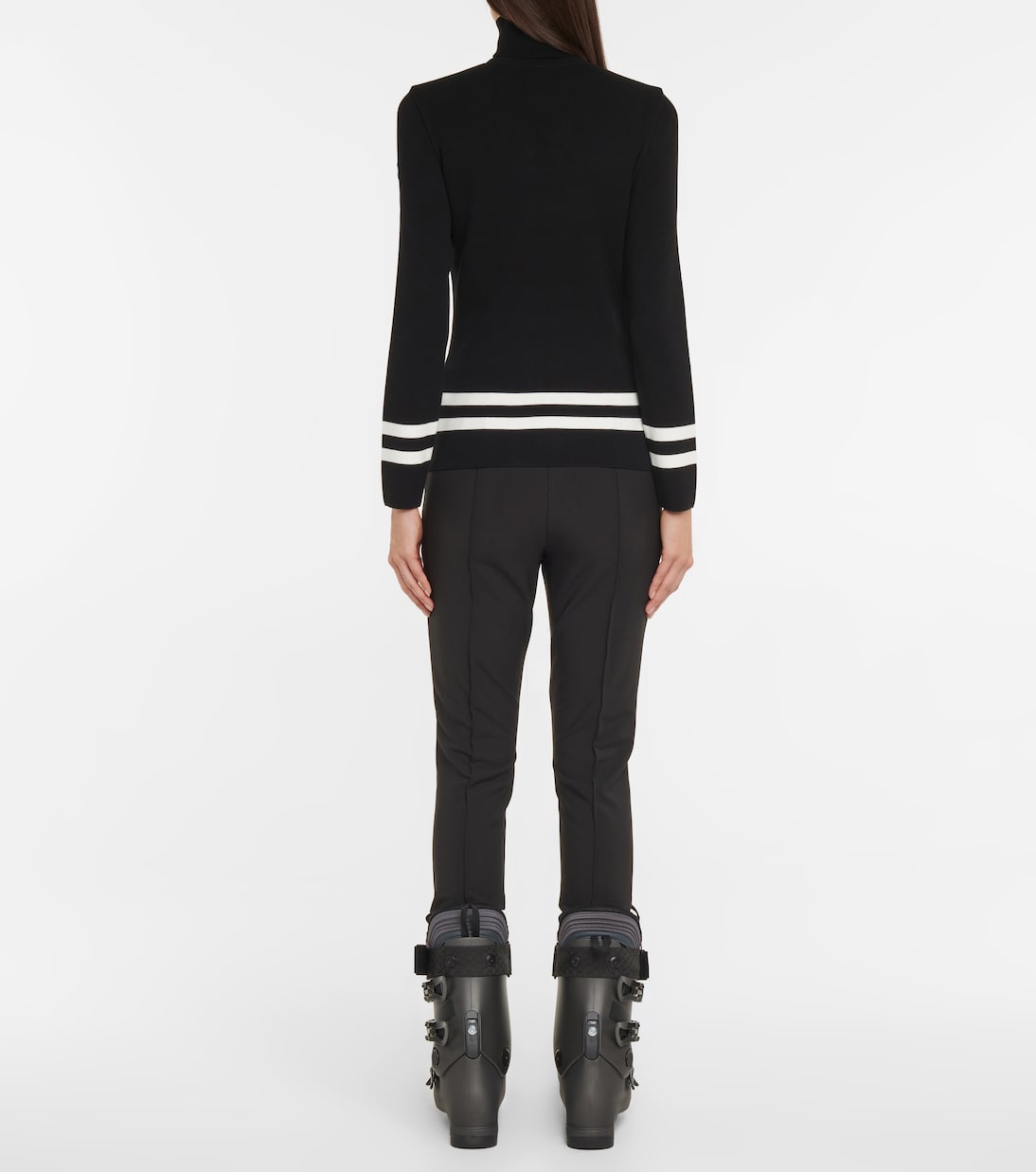 Striped turtleneck knit sweater | Fusalp