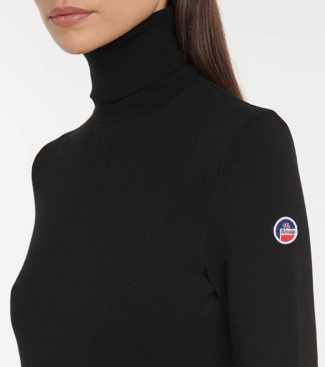 Striped turtleneck knit sweater | Fusalp