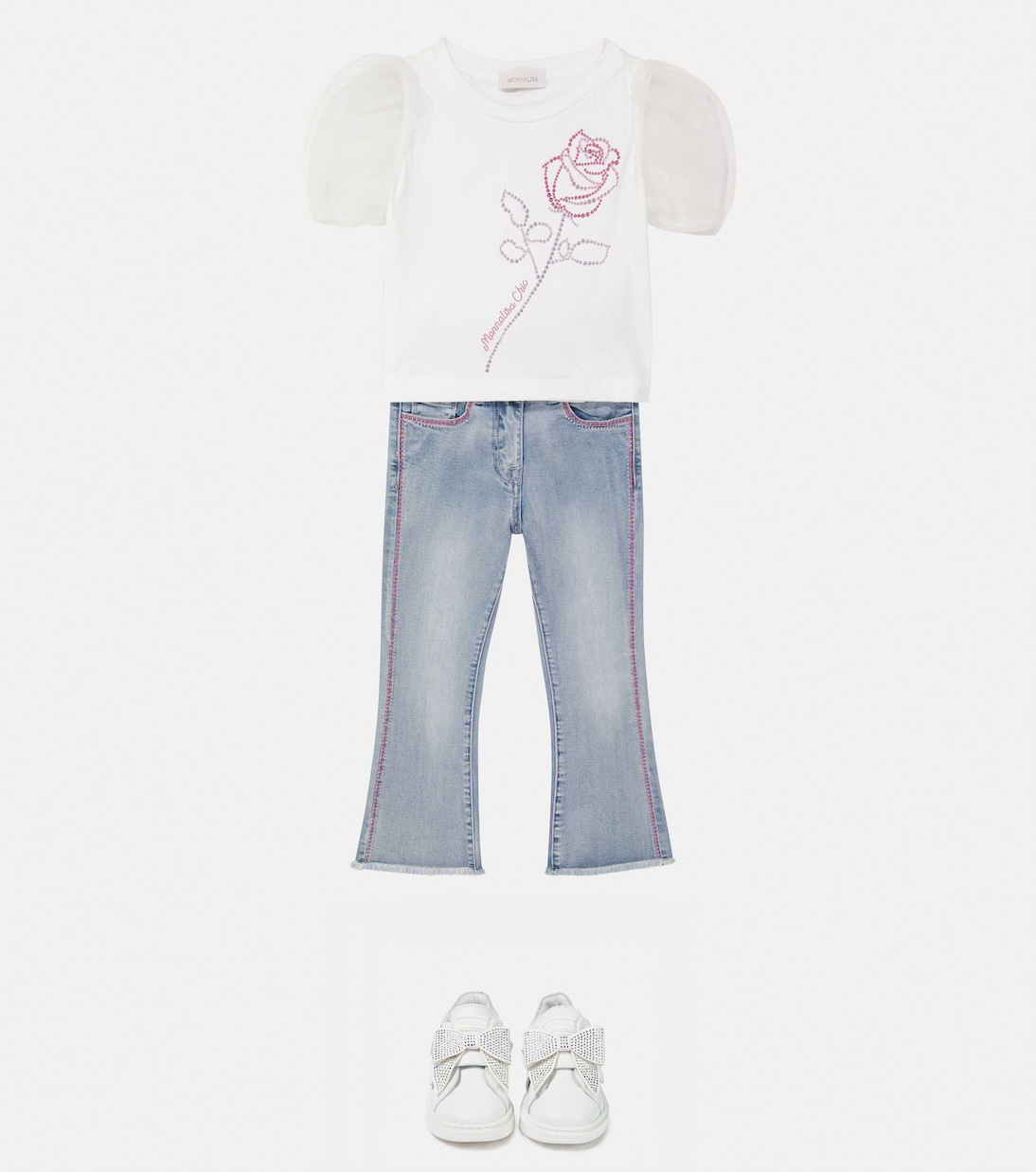 Sneakers in pelle con decorazione | Monnalisa