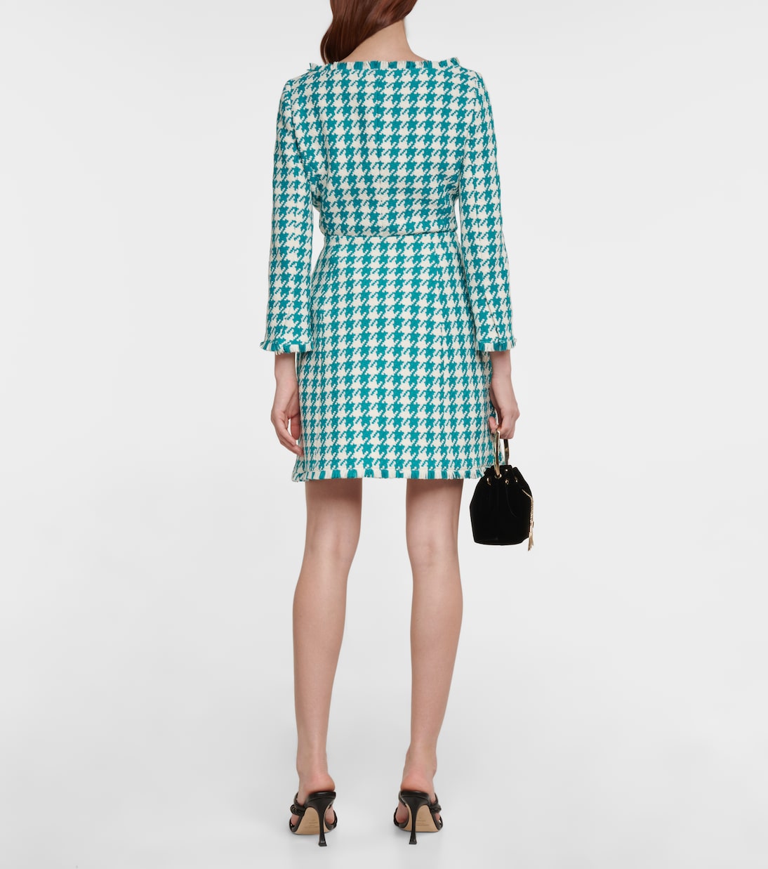 Frayed houndstooth tweed miniskirt | Oscar de la Renta