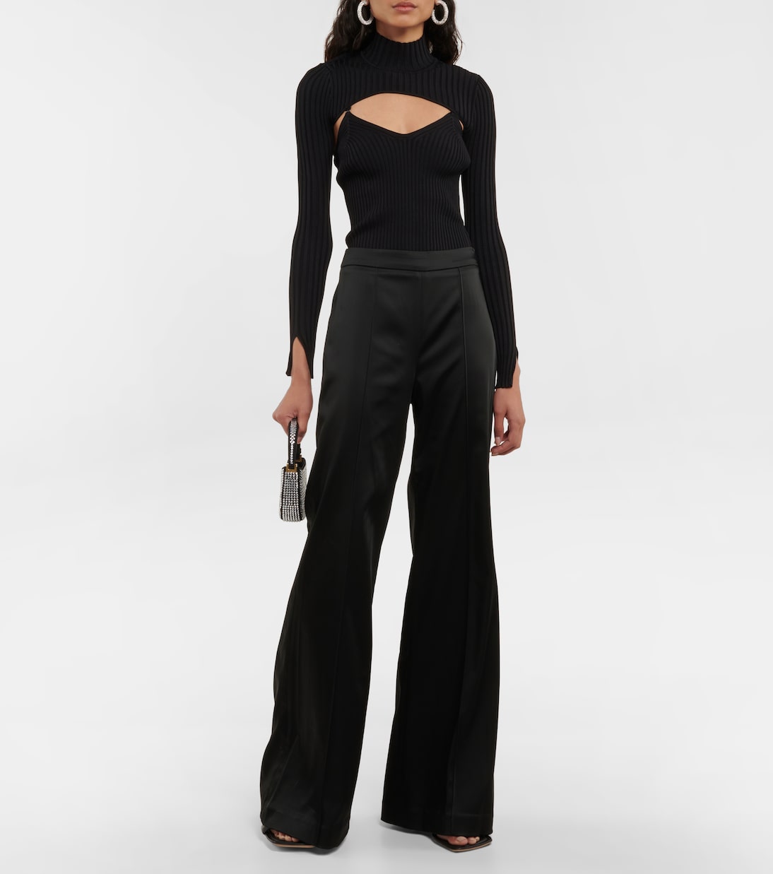 Jordana duchess satin bootcut pants | Simkhai