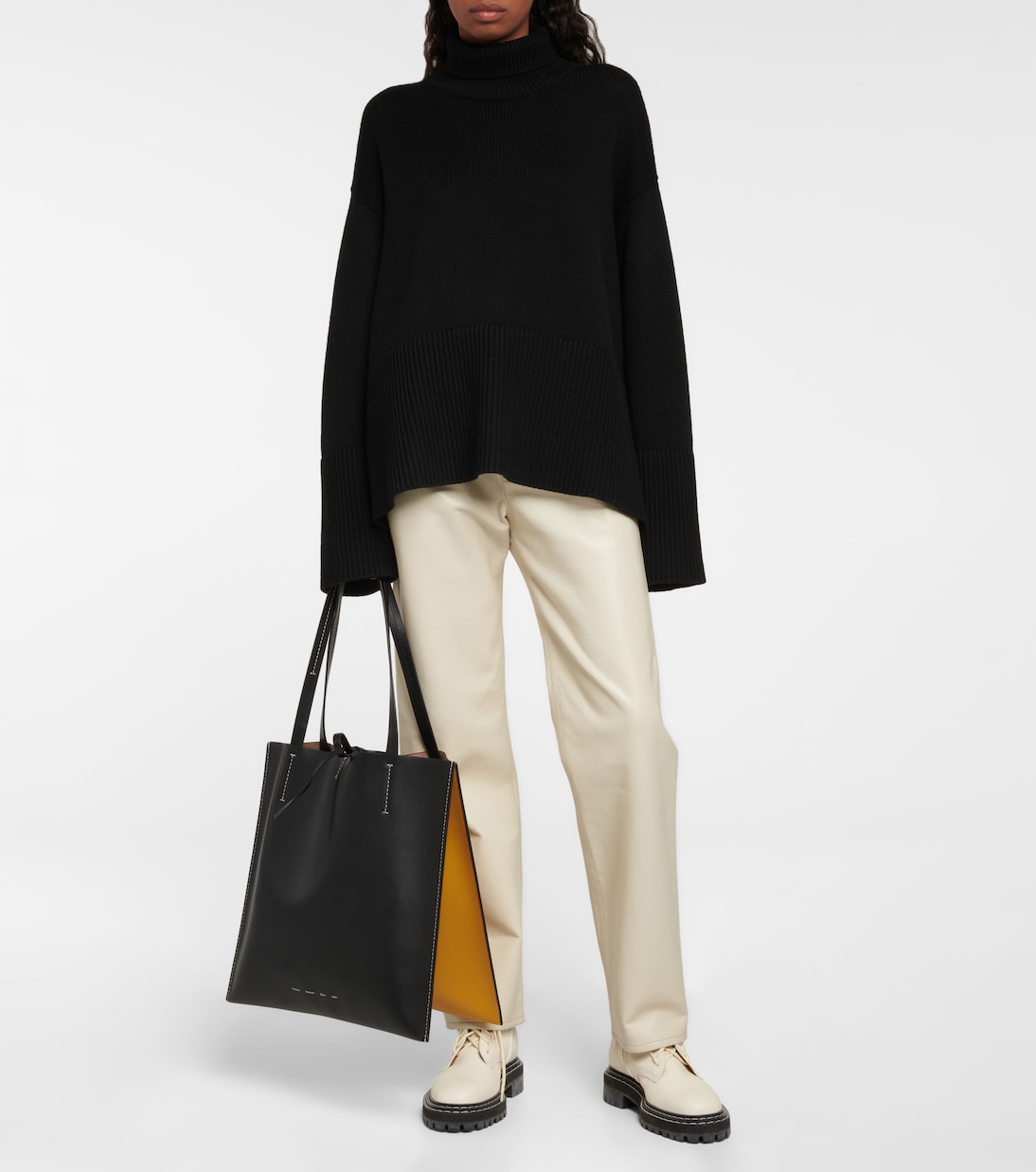 White Label Twin leather tote bag in black Proenza Schouler Mytheresa
