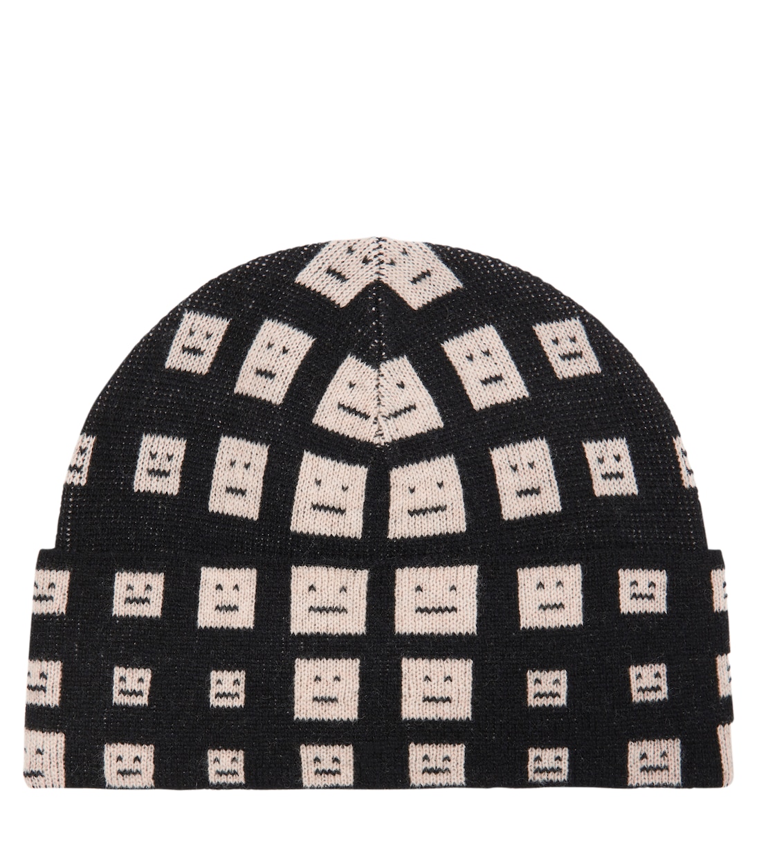 Face jacquard wool beanie hat in black Acne Studios Kids Mytheresa