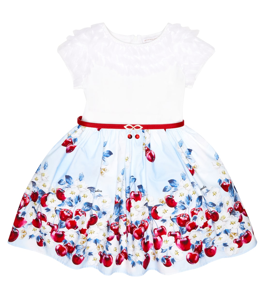 Printed cotton and tulle dress | Monnalisa