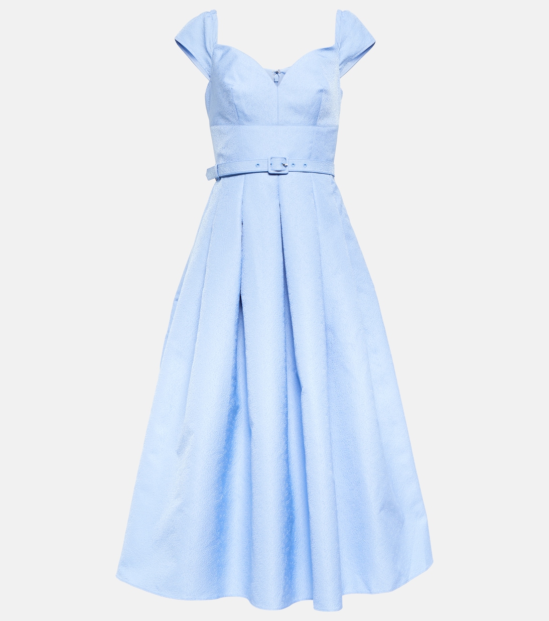 パーティードレス Self-Portrait Taffeta' Blue Polyester Dress Pleated taffeta midi dress in blue - Self Portrait | Mytheresa