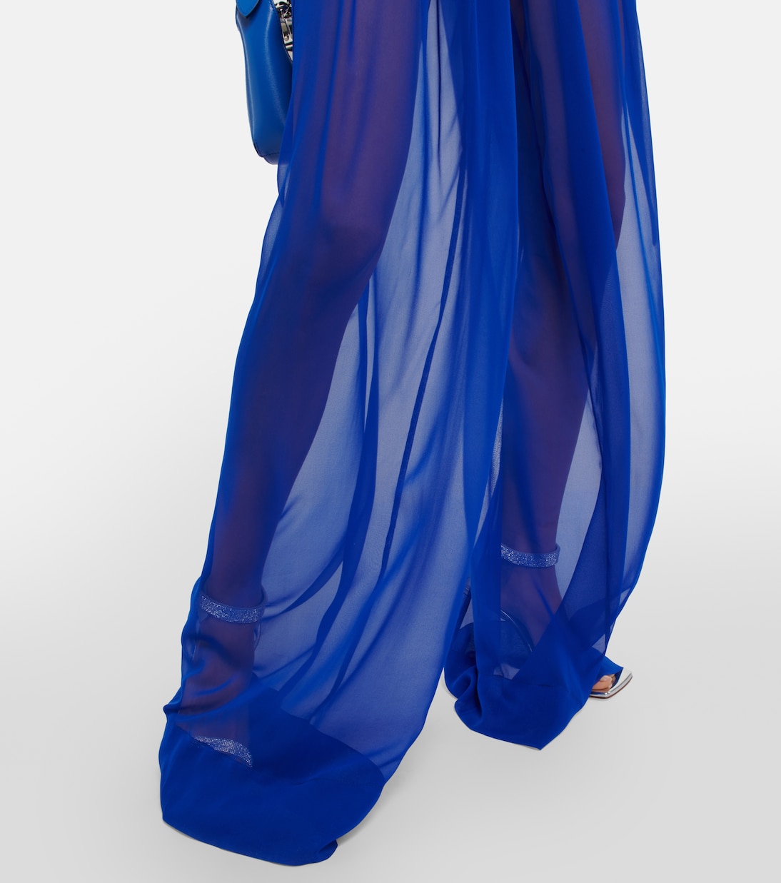 Pantalon ample à taille haute en soie | LaQuan Smith