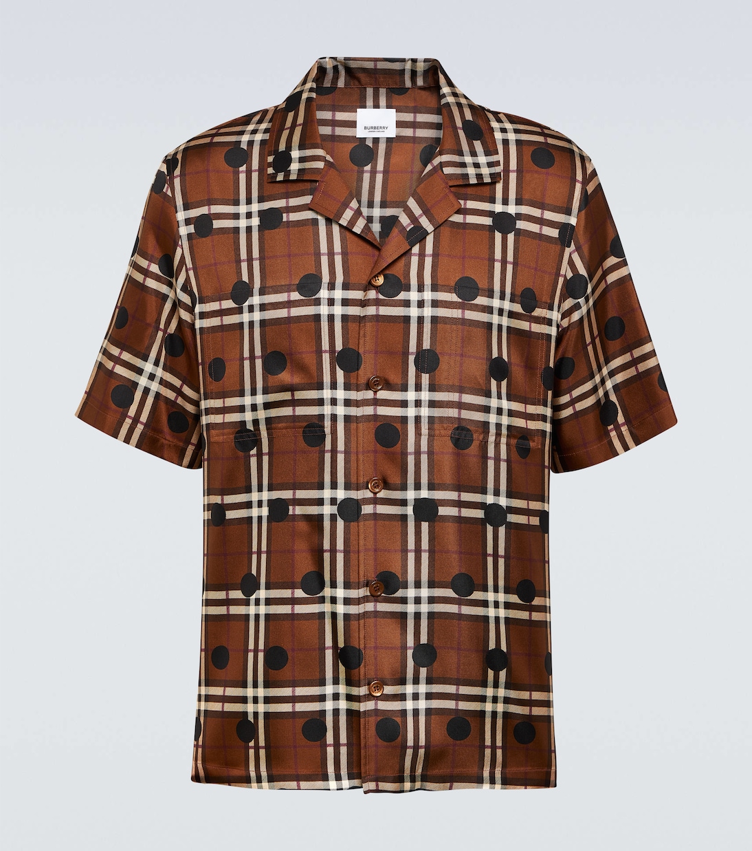 Polka-dot checked silk twill shirt | Burberry