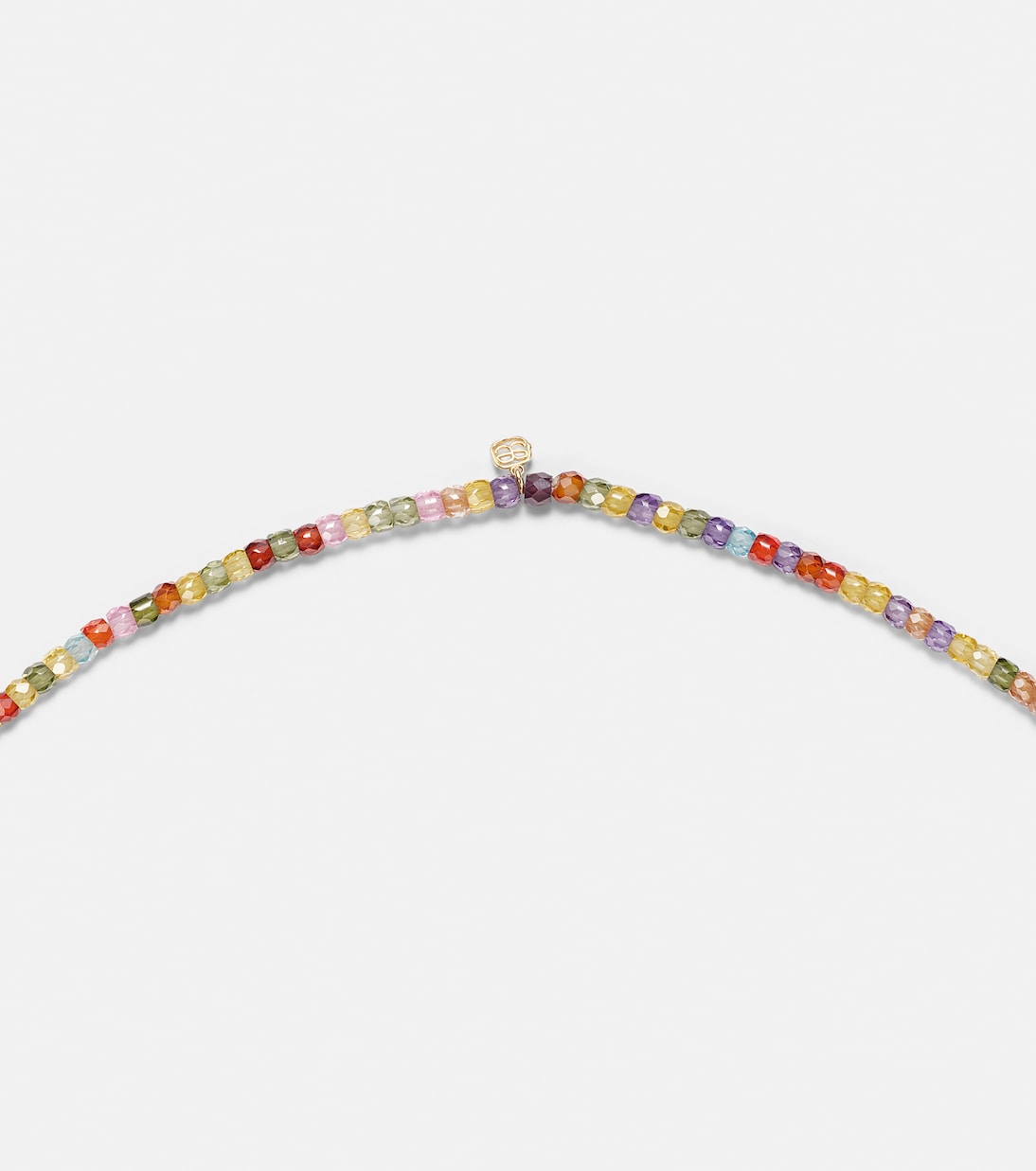 Collana in oro 14kt con charm a perline e zircone, stile moderno per giovani