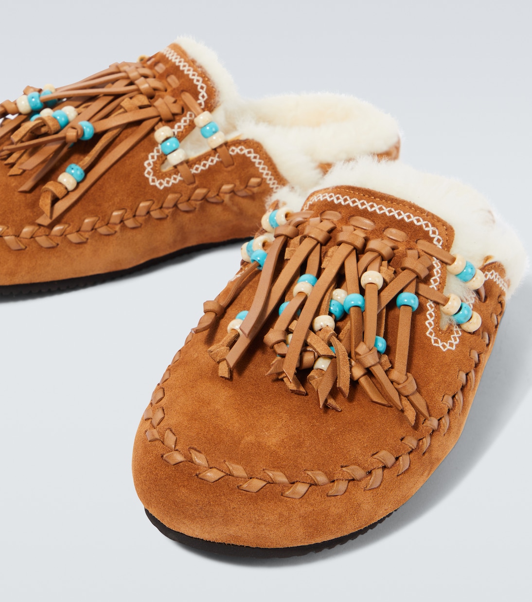 The Journey shearling-lined suede mules | Alanui