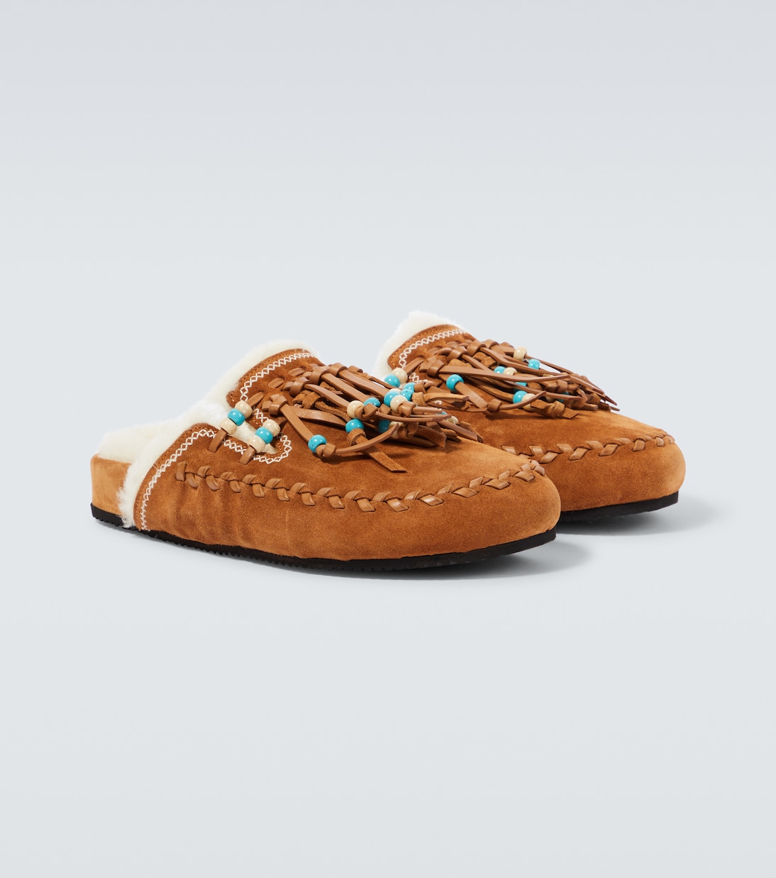 The Journey shearling-lined suede mules | Alanui