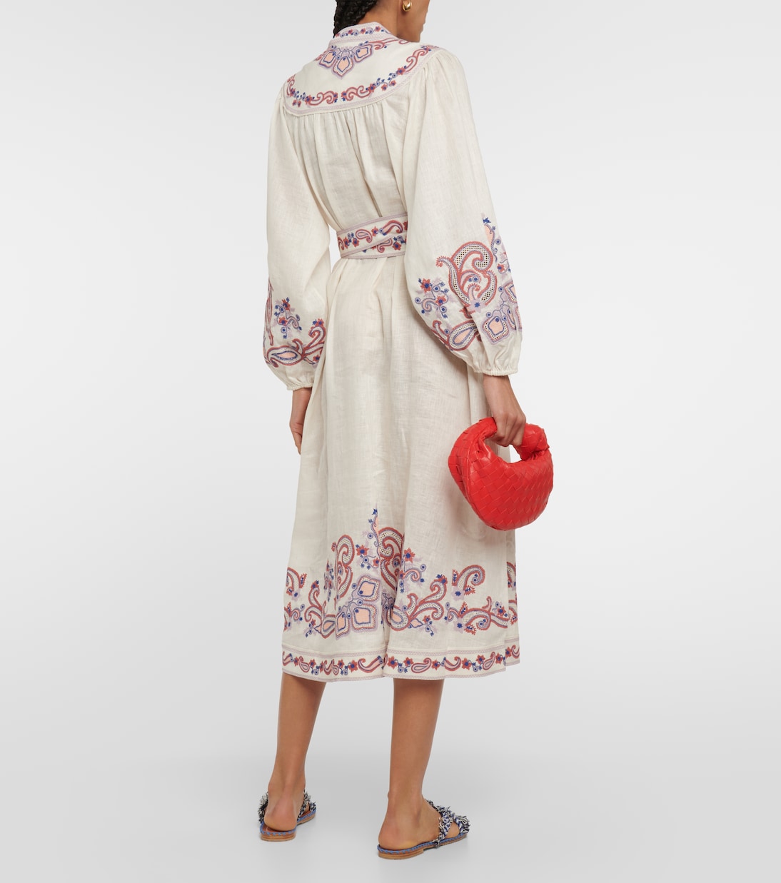 Abito midi in lino con stampa | Zimmermann