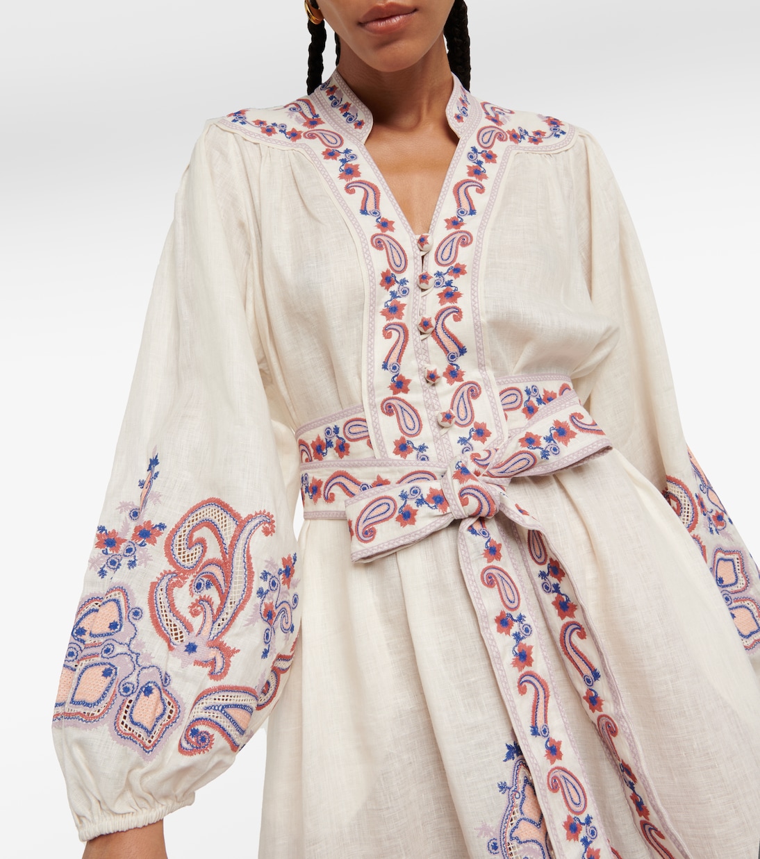 Abito midi in lino con stampa | Zimmermann