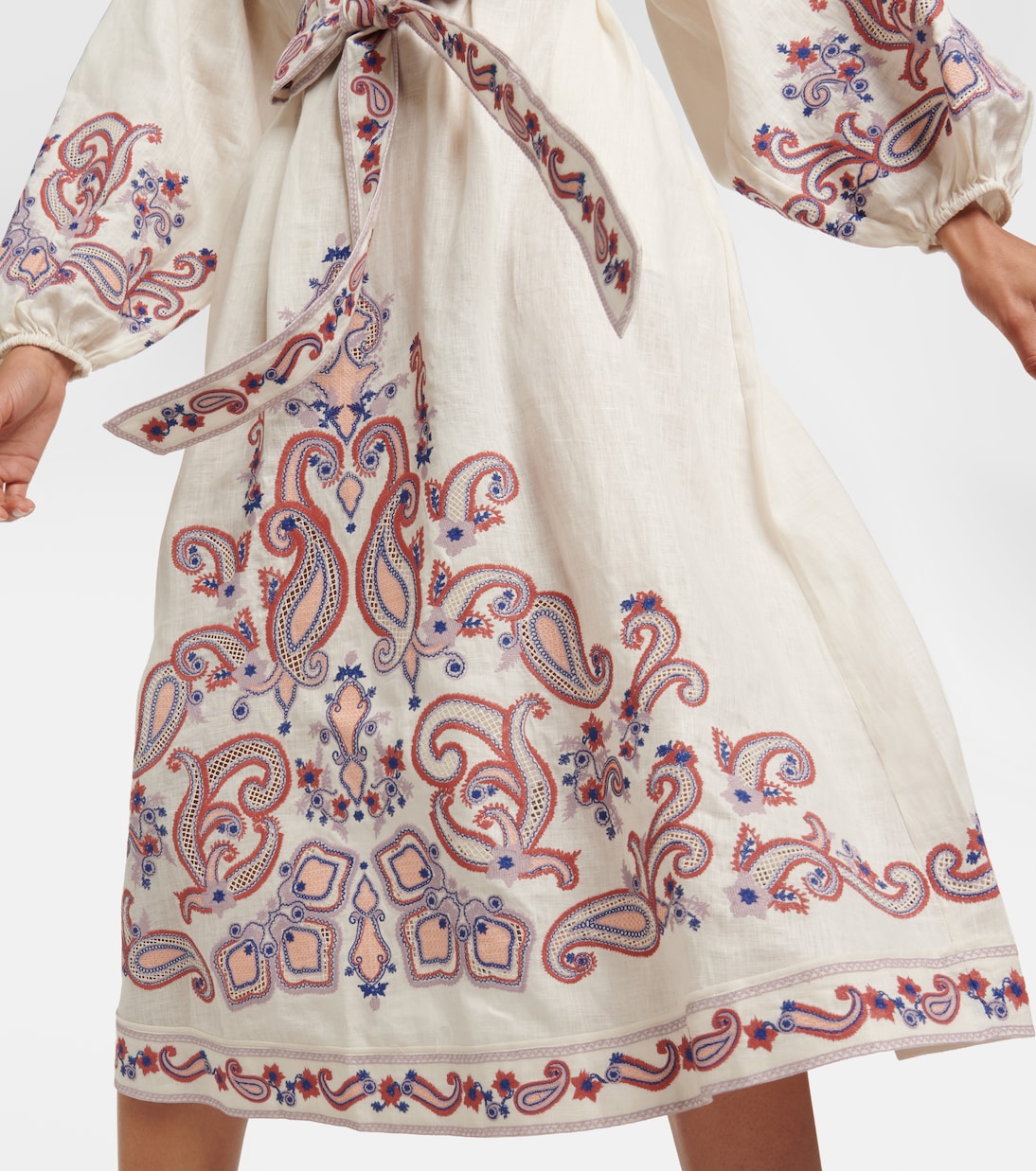 Abito midi in lino con stampa | Zimmermann