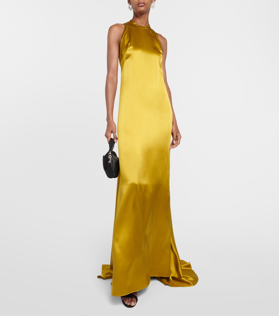 MAX MARA ワンピース Hoyo silk satin gown847819 Hoyo silk satin gown in neutrals - Max Mara | Mytheresa