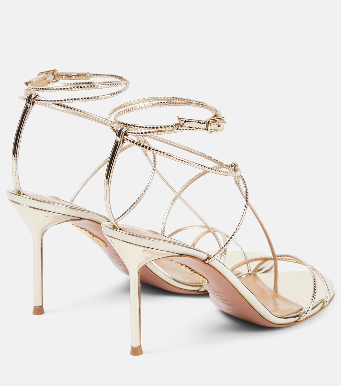 Roman Romance mirrored faux leather sandals | Aquazzura