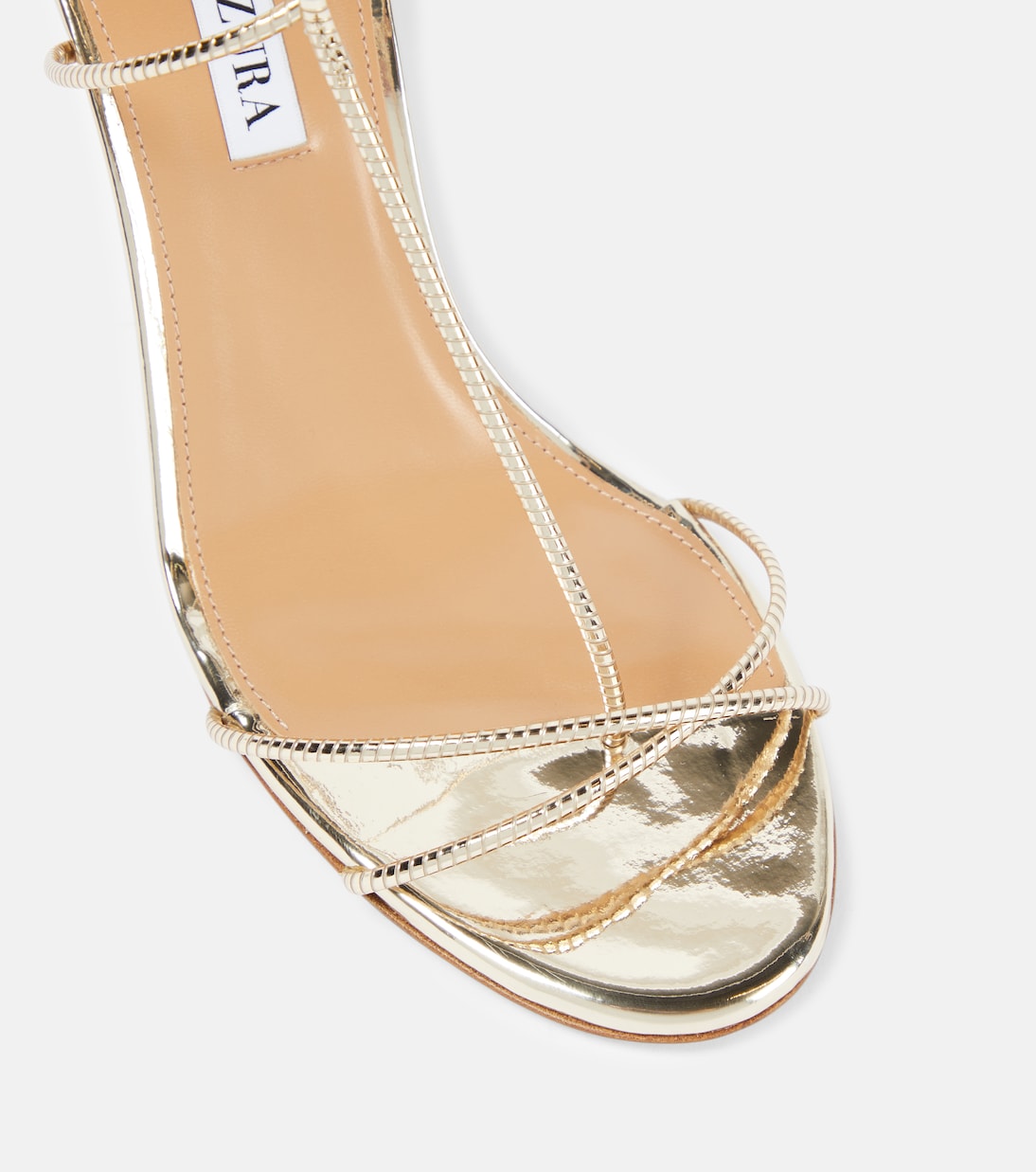 Roman Romance mirrored faux leather sandals | Aquazzura