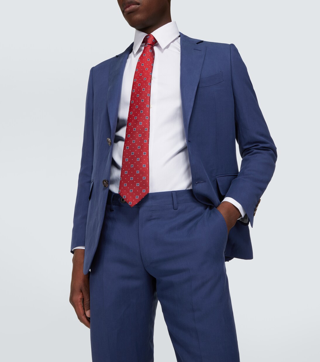 Single-breasted linen and silk suit | Canali