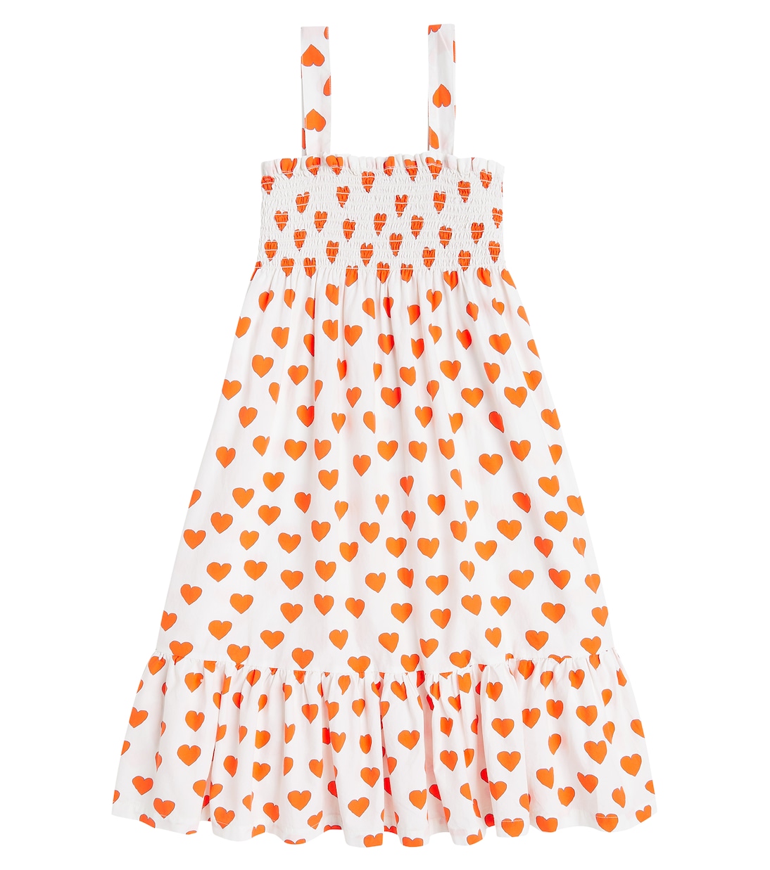 Abito Hearts in popeline a punto smock | Tinycottons