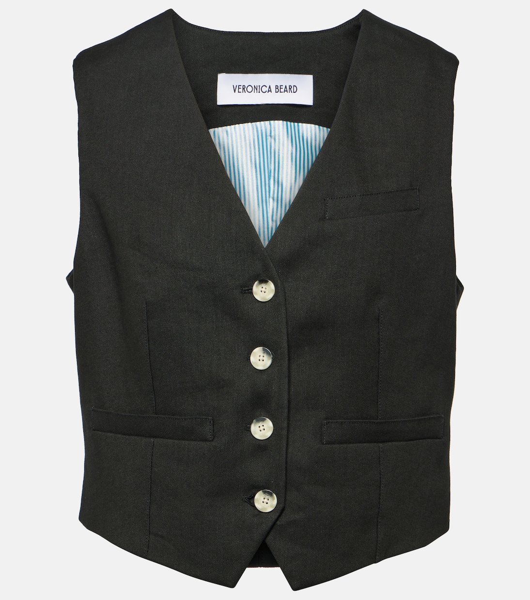 Gilet Bennett in twill di misto lino | Veronica Beard