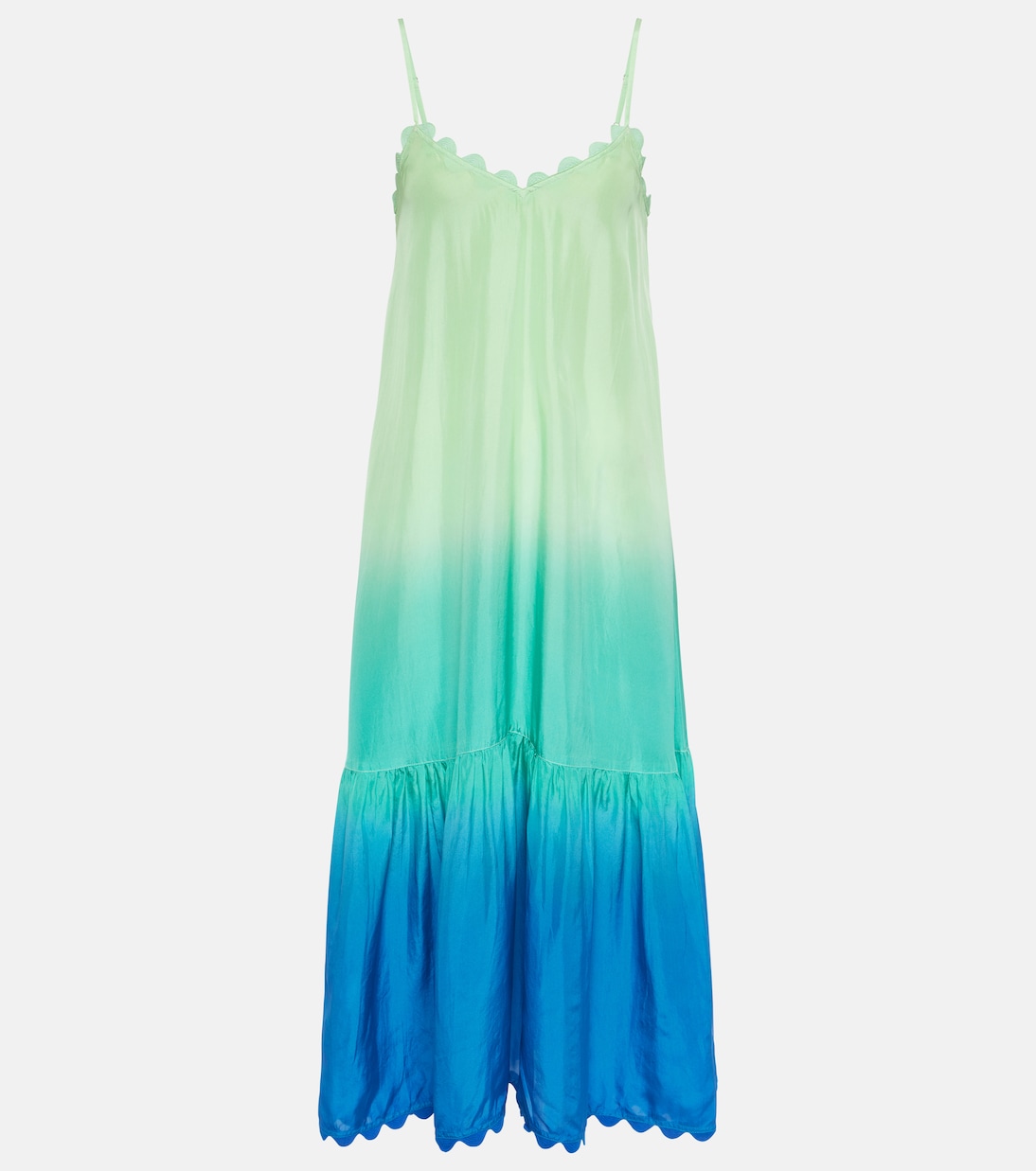 Scalloped ombré cotton midi dress | Juliet Dunn