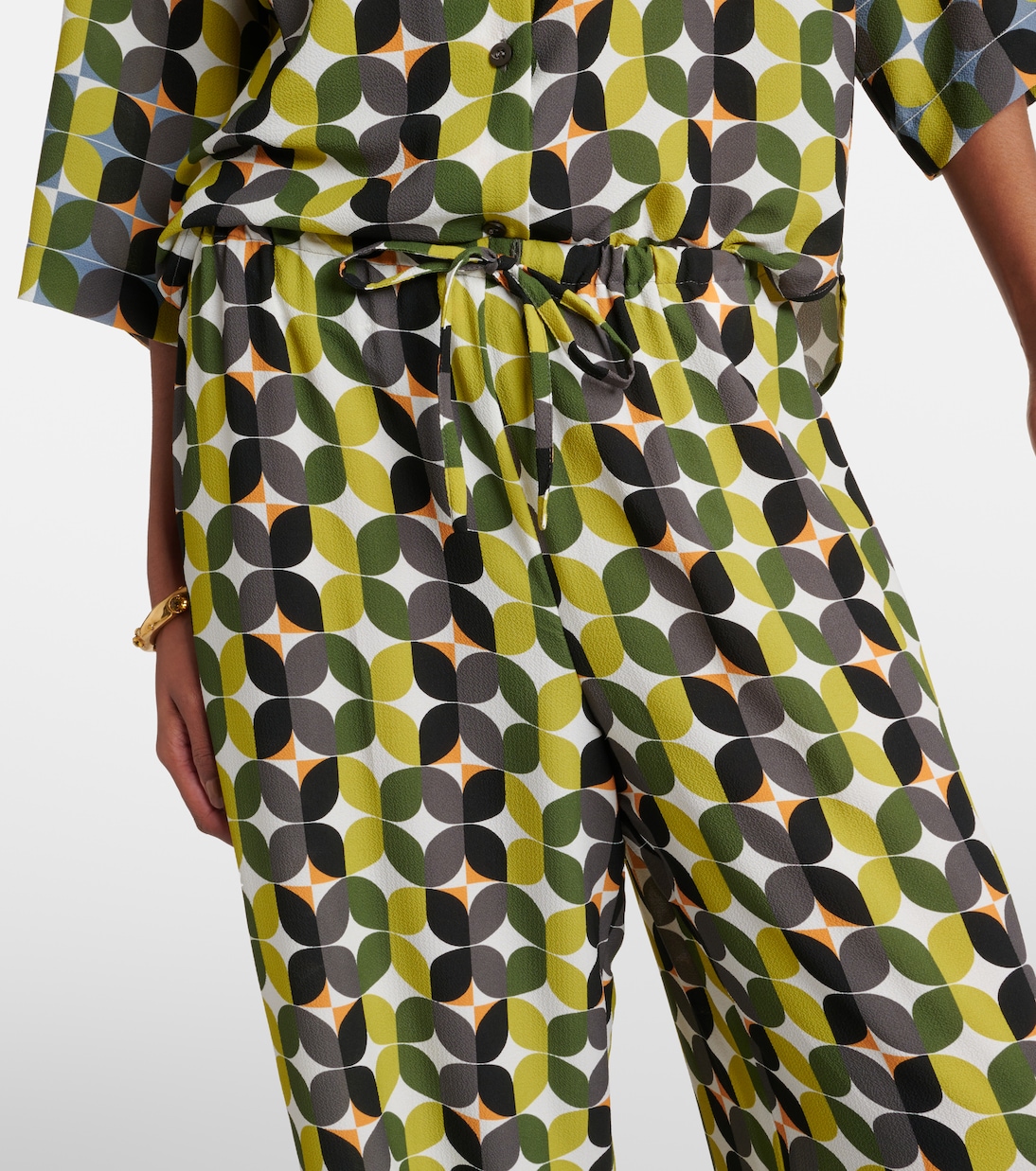 Pantaloni a gamba larga in crêpe a vita alta  | Dries Van Noten