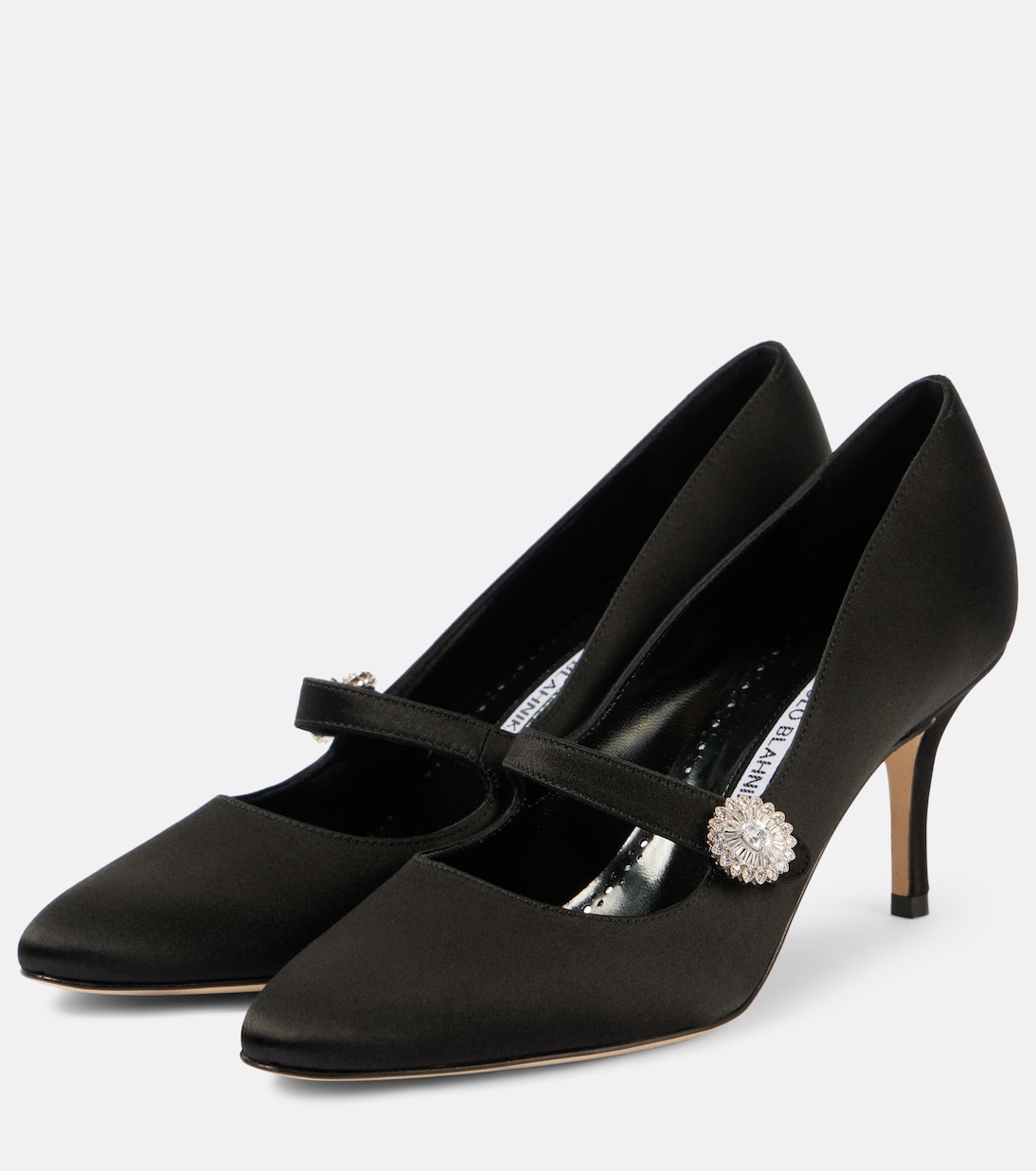 Marijana embellished satin Mary Jane pumps | Manolo Blahnik