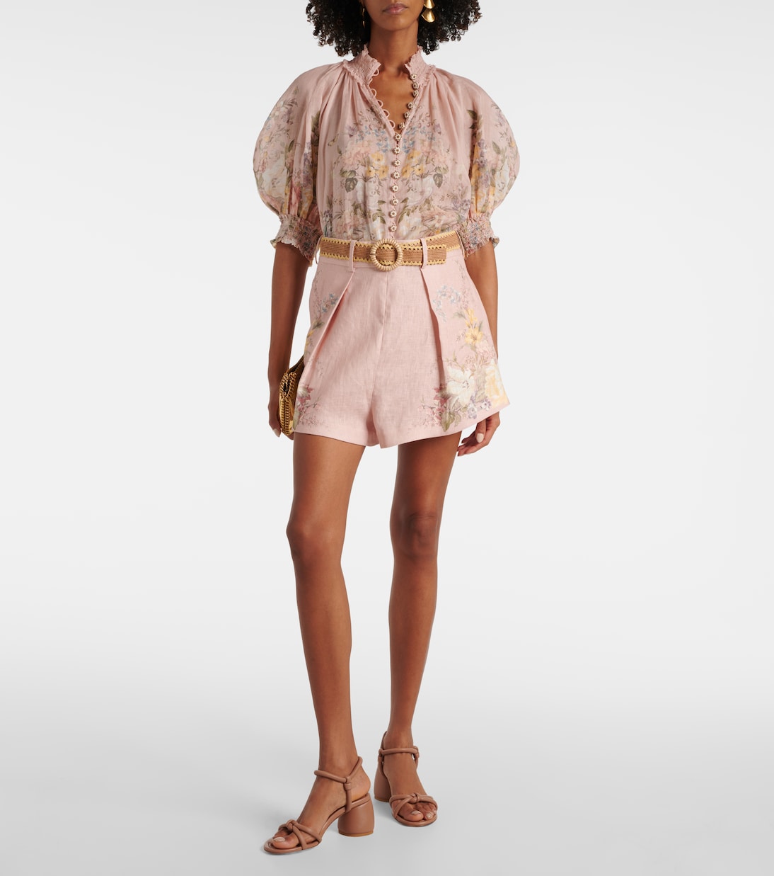 Shorts Waverly in lino con stampa floreale | Zimmermann