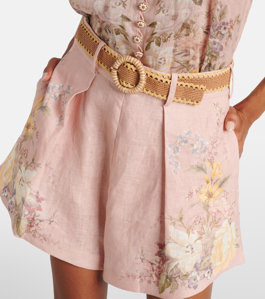 Shorts Waverly in lino con stampa floreale | Zimmermann