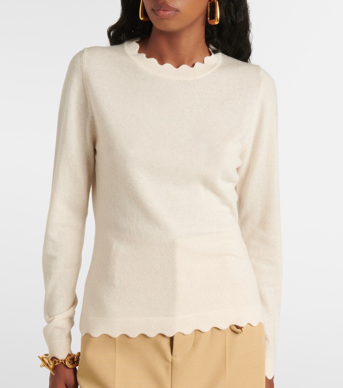 Jersey festoneado de lana y cachemir | Jardin des Orangers