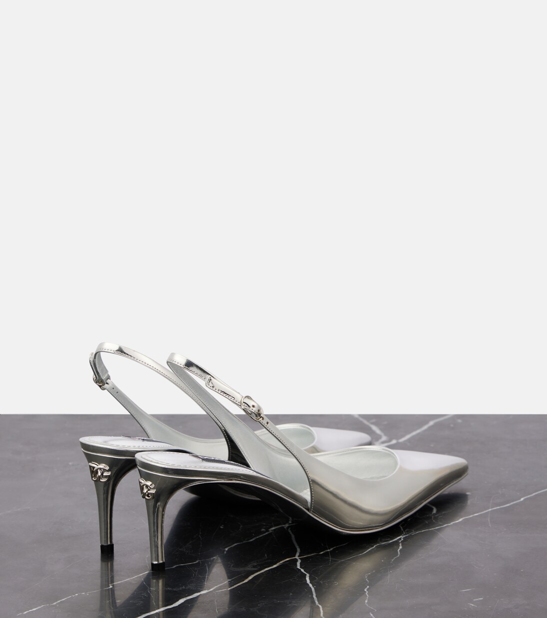 Slingback-Pumps aus Metallic-Leder | Dolce&Gabbana