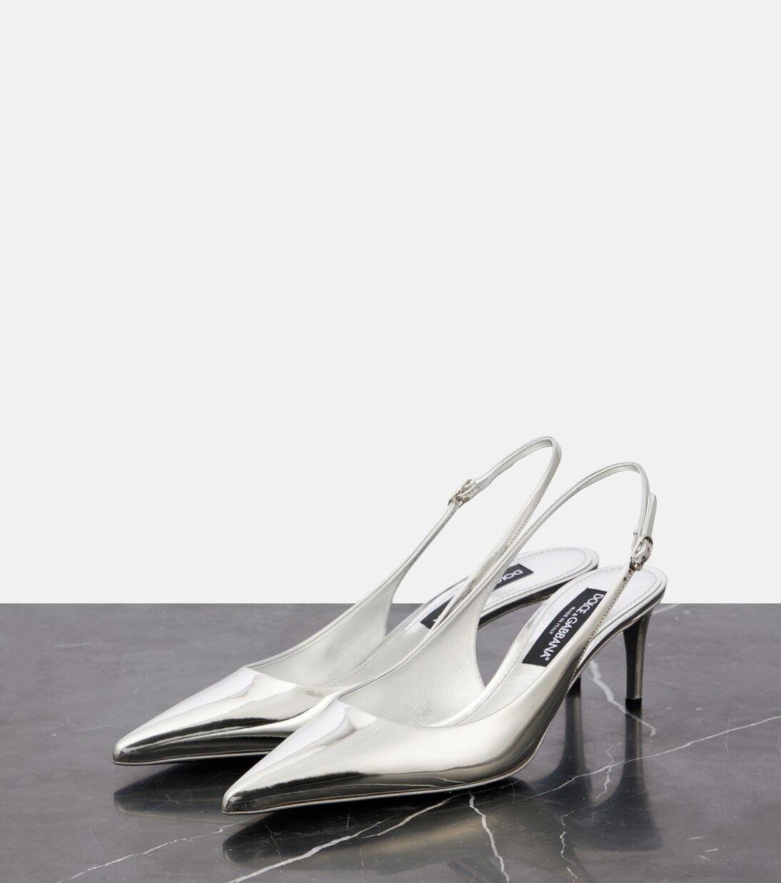 Slingback-Pumps aus Metallic-Leder | Dolce&Gabbana