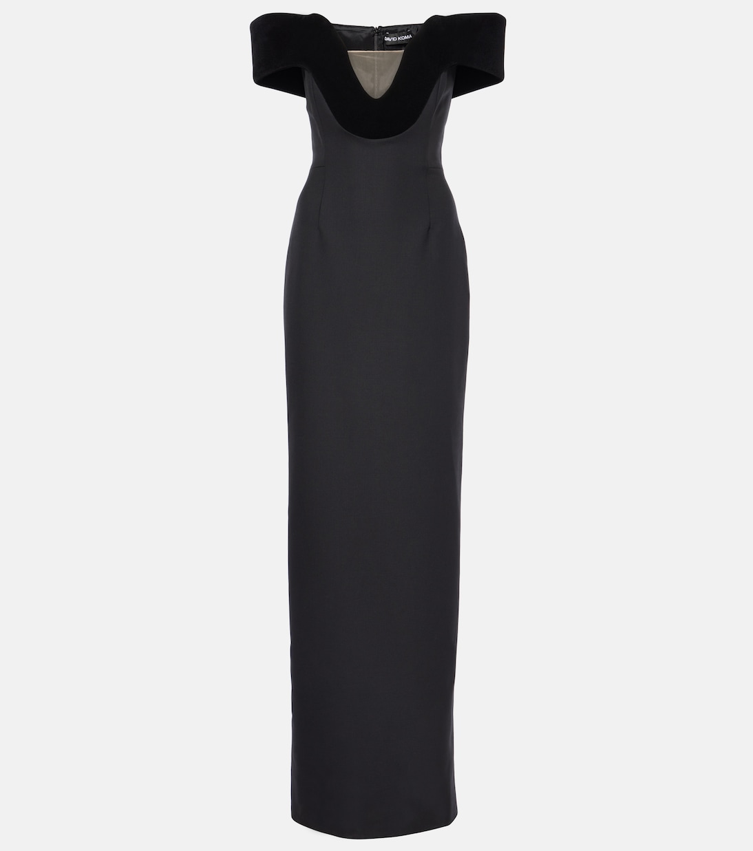 Off-Shoulder-Robe aus Samt | David Koma