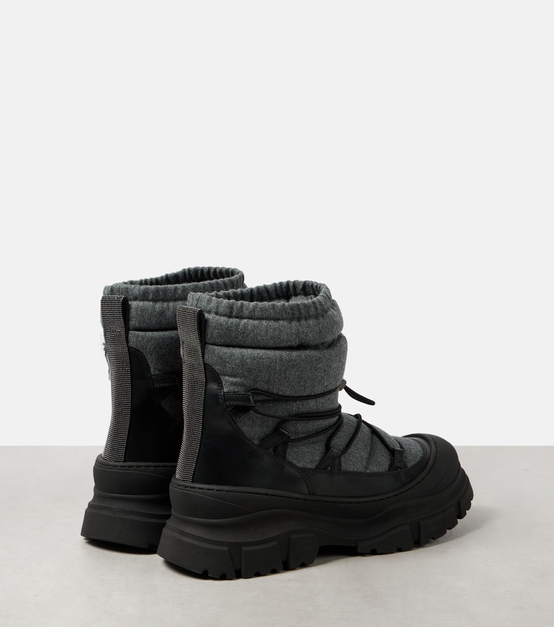 Schneestiefel mit Leder | Brunello Cucinelli
