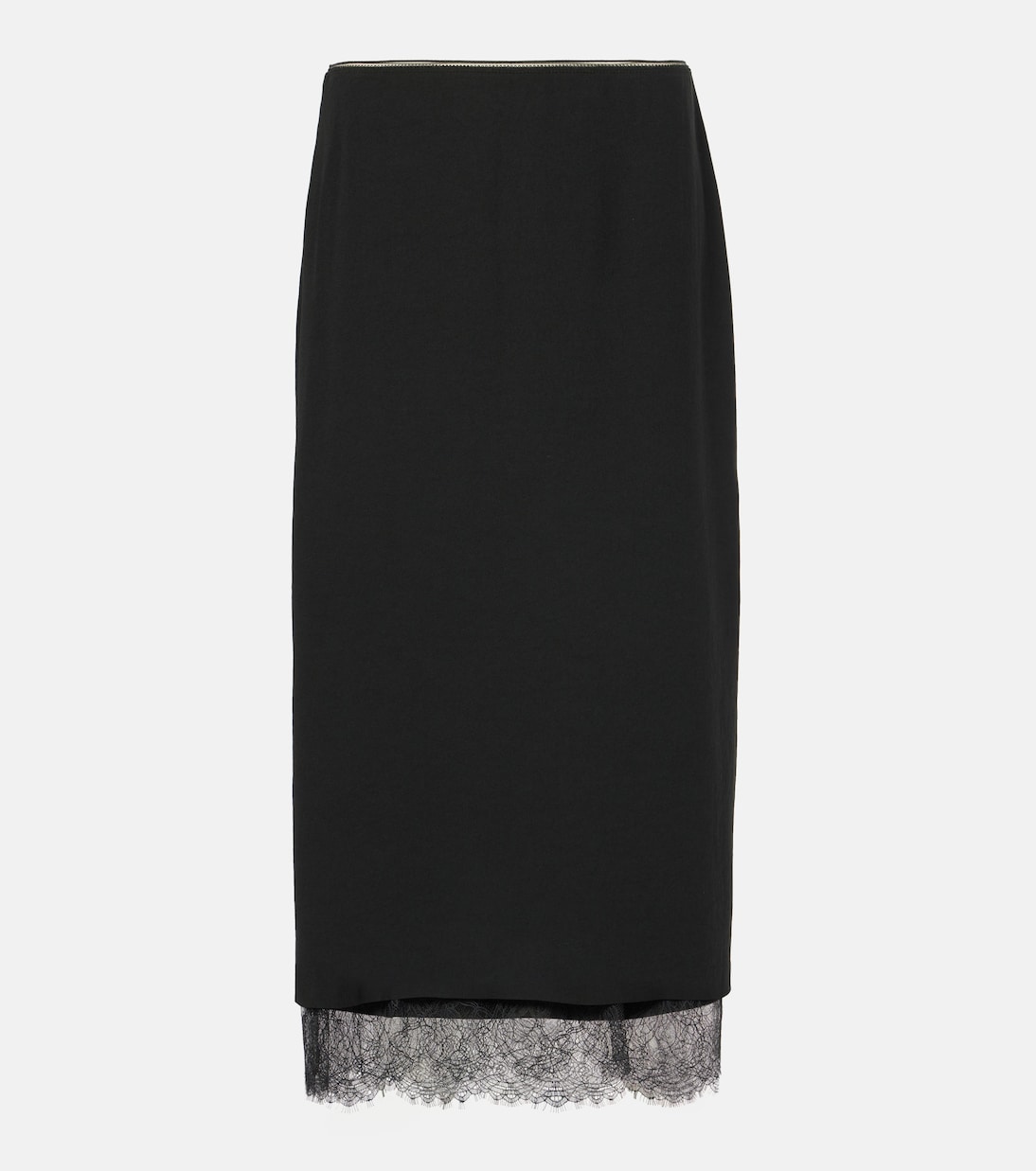 Lace-trimmed midi skirt | Vince