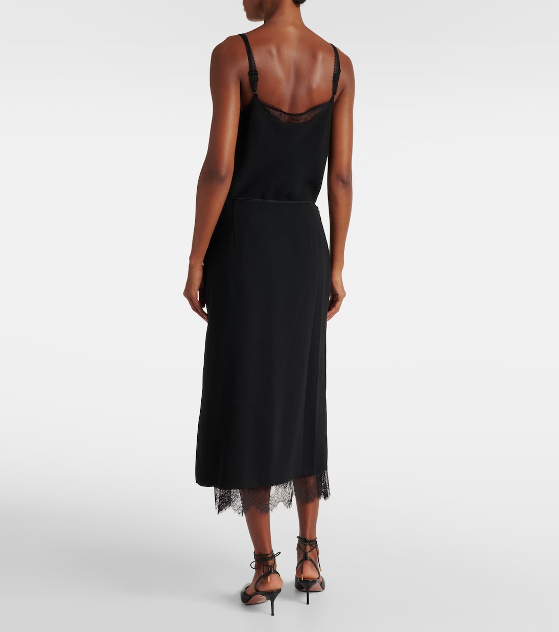 Lace-trimmed midi skirt | Vince