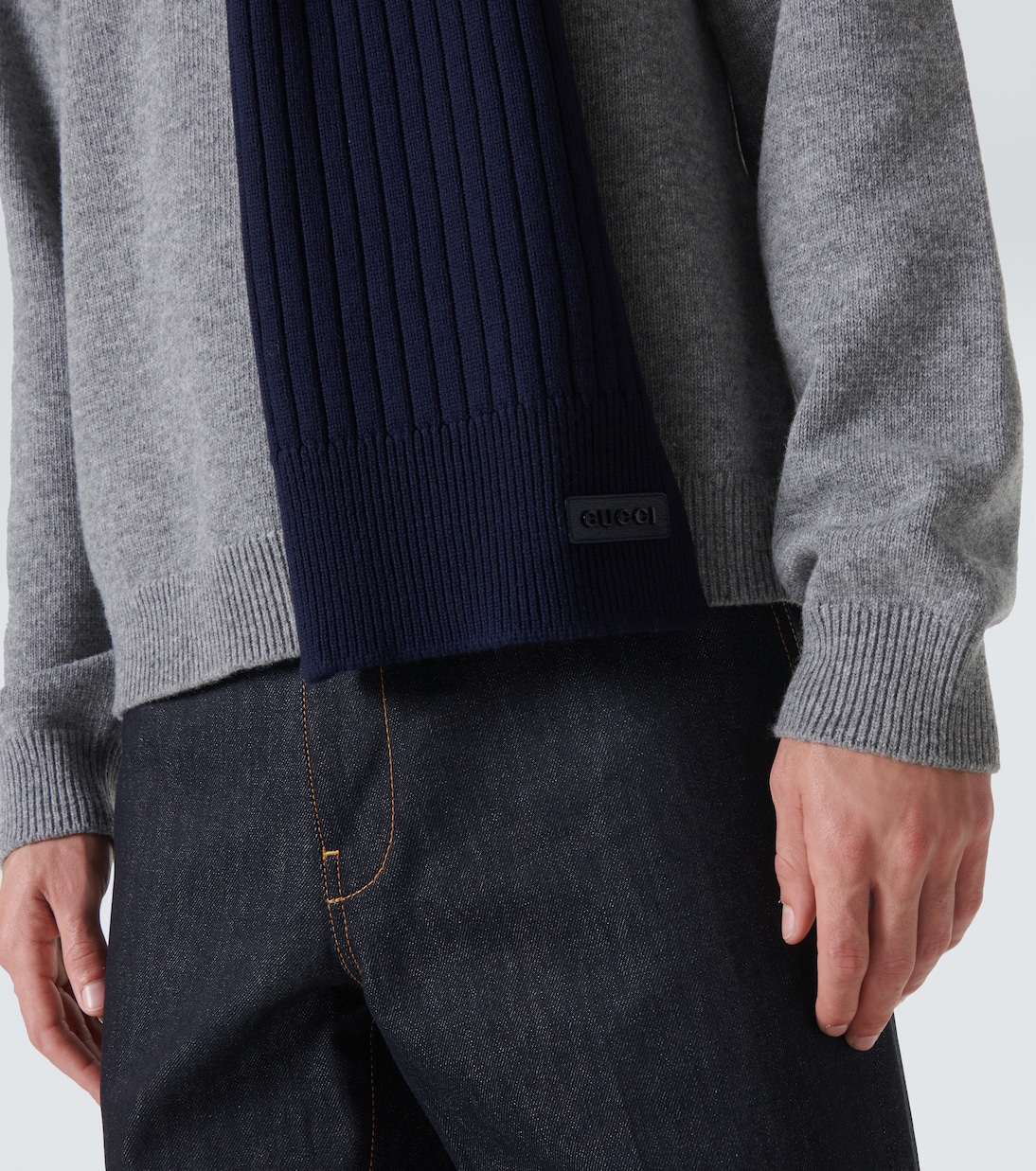 Sciarpa in lana a coste | Gucci