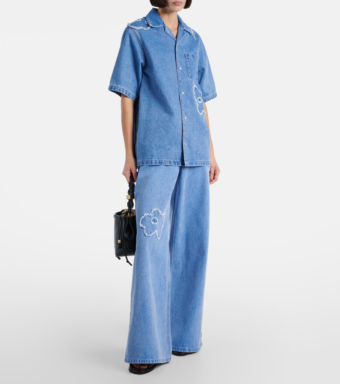 Jeans a gamba larga con ricamo | Marni