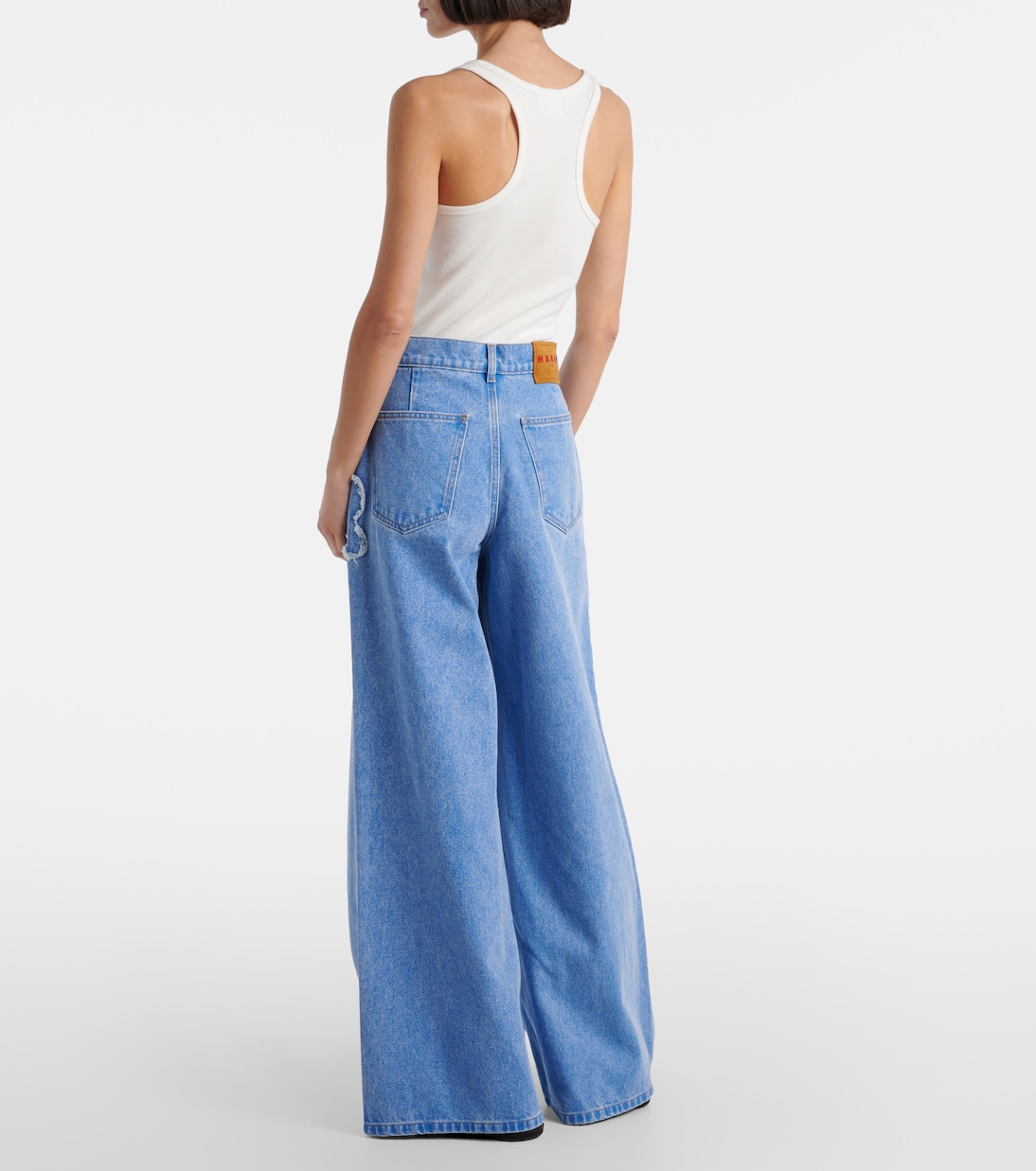 Jeans a gamba larga con ricamo | Marni