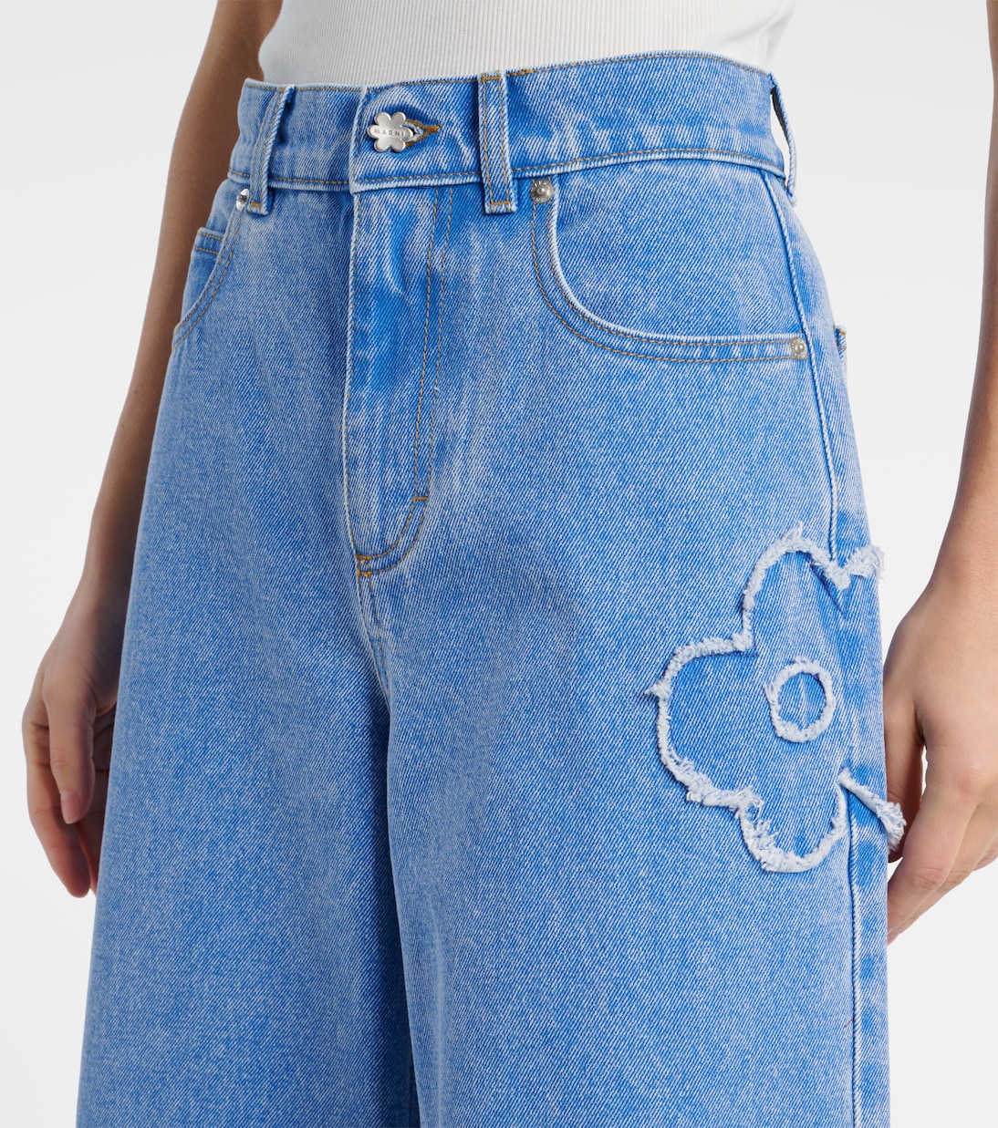 Jeans a gamba larga con ricamo | Marni