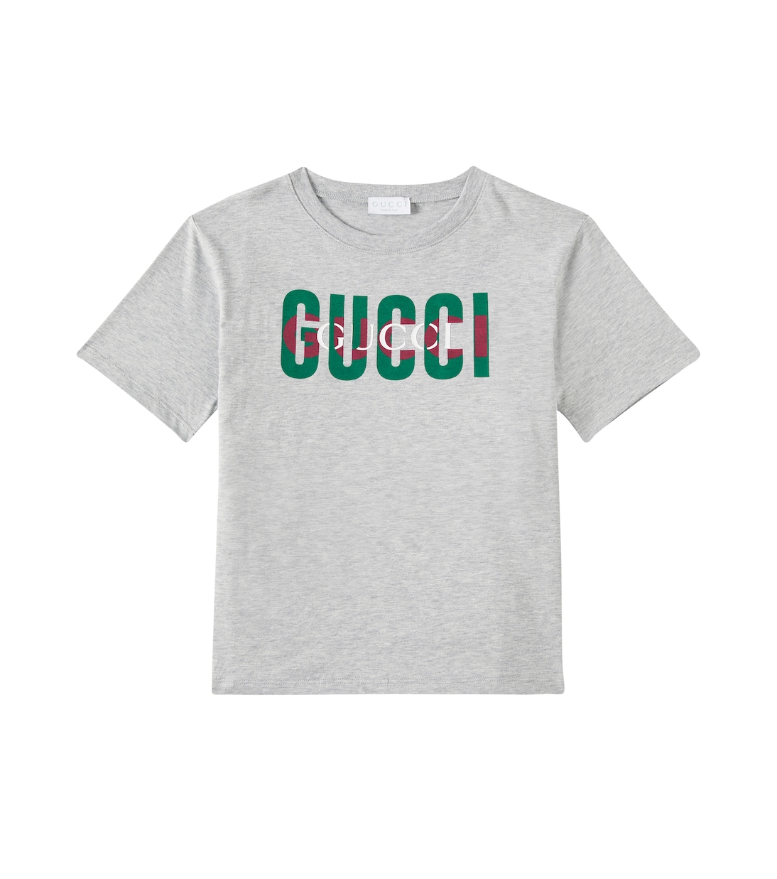 Logo cotton jersey T shirt in grey Gucci Kids Mytheresa