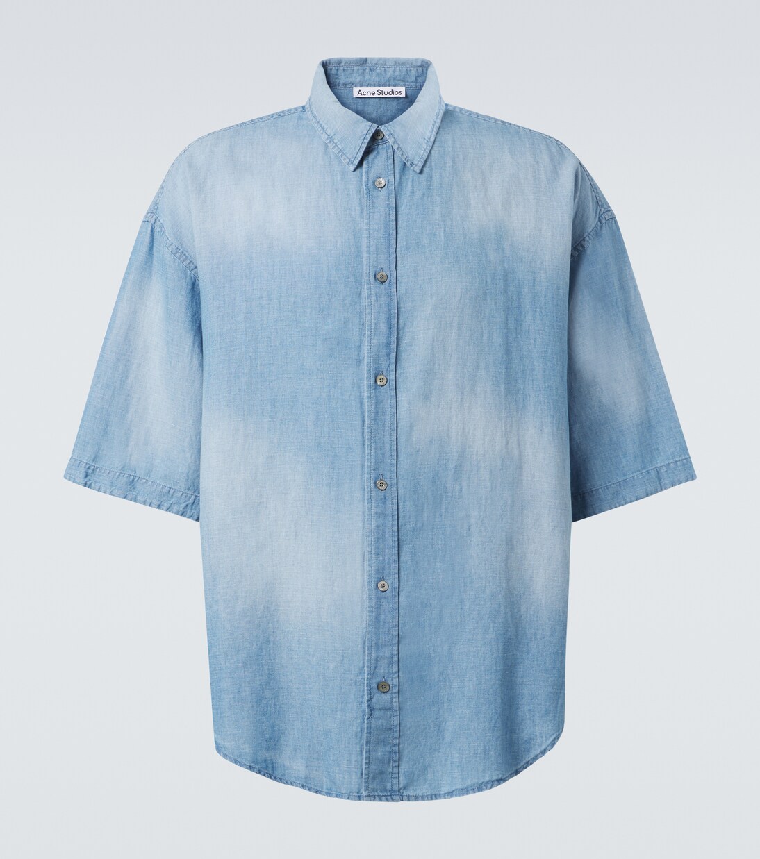Camicia in cotone e lino con logo | Acne Studios