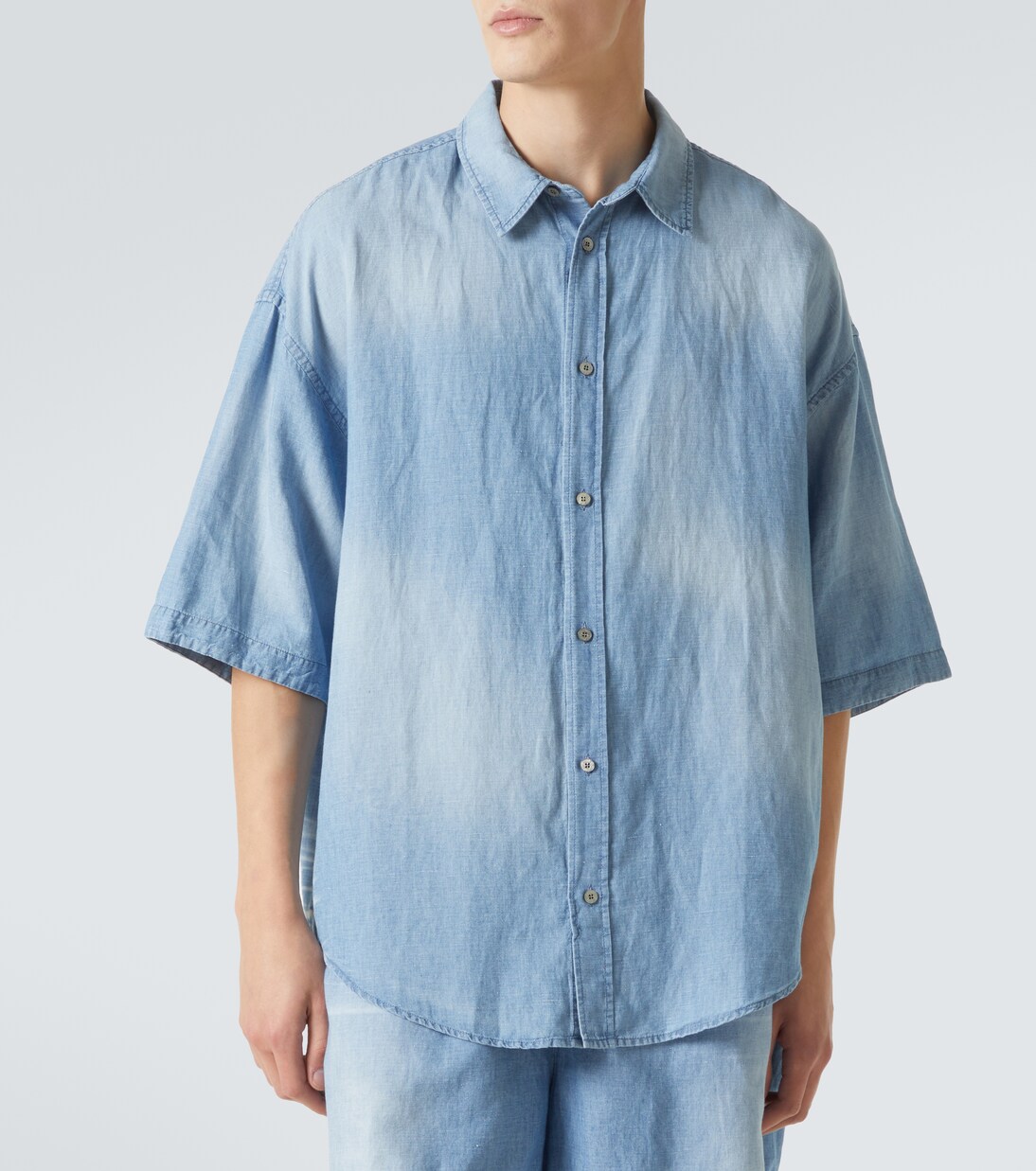 Camicia in cotone e lino con logo | Acne Studios